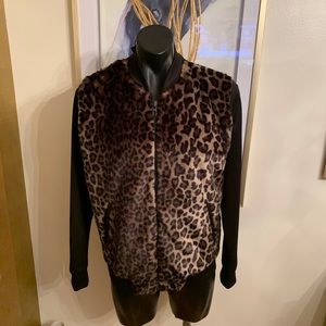 NWT Topman Men’s faux leopard track jacket